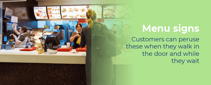 custom menu signs