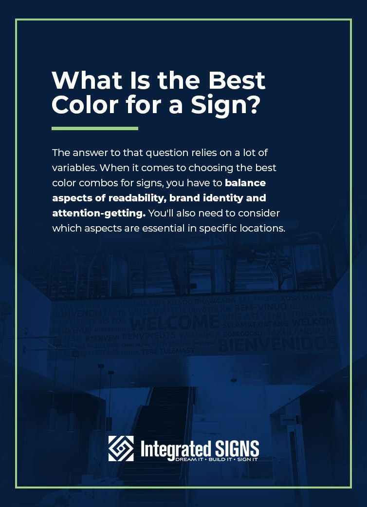 choosing the best color combos for signs